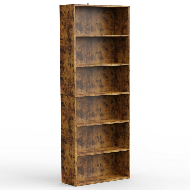 Free Shipping! Gianna 6-Shelf Freestanding Bookcase Tall Wood