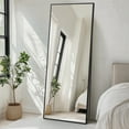 thumbnail image 1 of GIANNA 71"x26" Modern Full-Length Mirror with Stand or Wall, Black Aluminum Frame for Bedroom or Livingroom, 1 of 7