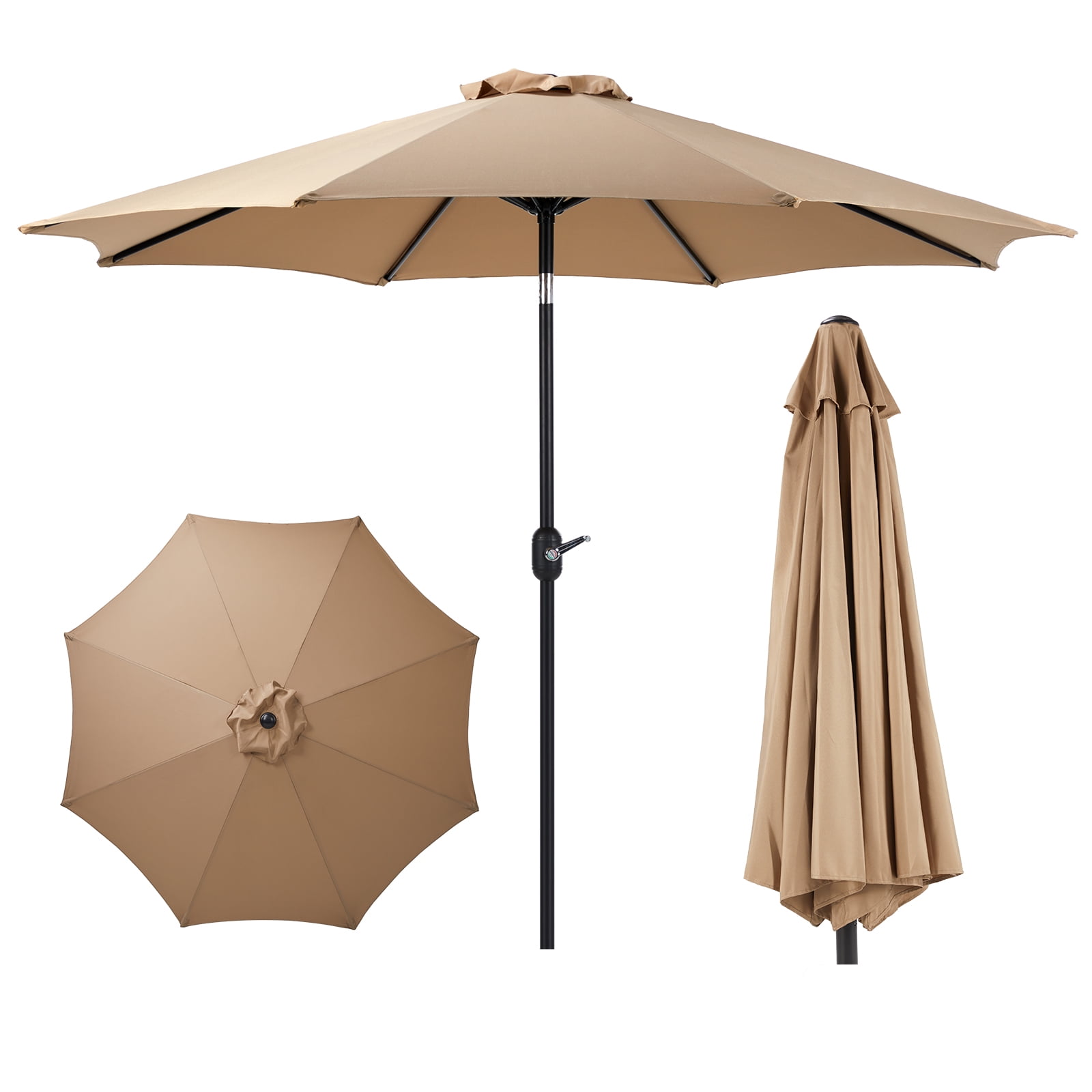 GIANNA 9FT Outdoor Patio Umbrella Outdoor Table Umbrella with Push Button Tilt and Crank, Market Umbrella 8 Sturdy Ribs UV Protection Waterproof for Garden, Deck, Backyard, Pool