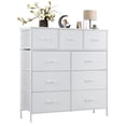 thumbnail image 1 of GIANNA Chest of Dressers with 9 Fabric Drawers, Drawer Cabinet, Organization Furniture for Kitchen, Office, Hallway, White, 1 of 5