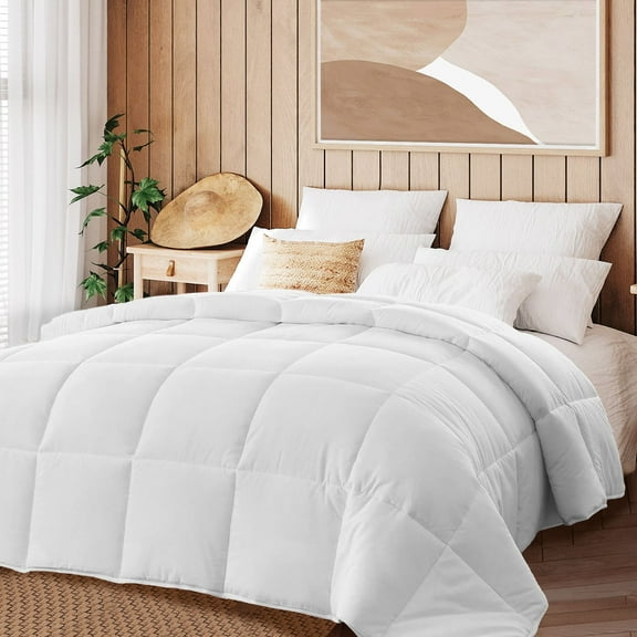 GIANNA Comforter and Duvet Insert Queen Size, With Corner Tabs, 88" x 88", White