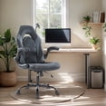 thumbnail image 1 of GIANNA Computer Gaming Desk Chair, Ergonomic Office Executive Adjustable Swivel PU Leather Racing Chair with Flip-up Armrest, Black Gray, 1 of 7