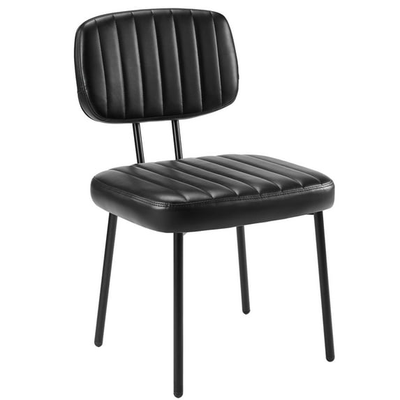 JOINSUN Dining Chairs Set of 2, Sturdy Accent Chairs Modern Faux Leather Desk Chair with Metal Legs for Kitchen, Living Room, Bedroom