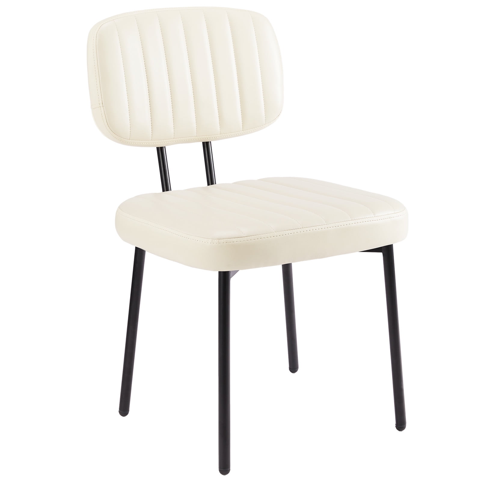 GIANNA Dining Chairs Set of 2, Sturdy Accent Chairs Modern Faux Leather Desk Chair with Metal Legs for Kitchen, Living Room, Bedroom