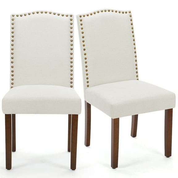 CONCETTA Dining Chairs Set of 2, Upholstered Fabric Kitchen Room Chairs, Beige