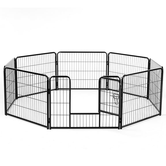 JOINSUN Dog Playpen Indoor 24” Height - Pet Fence Exercise Pen for Yard Gate 8 Panels Foldable