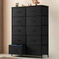 thumbnail image 1 of EDX Dresser for Bedroom with 10 Drawers, Tall Chest Organizer with Fabric Bins, Freestanding Storage Cabinet, Black, 1 of 8
