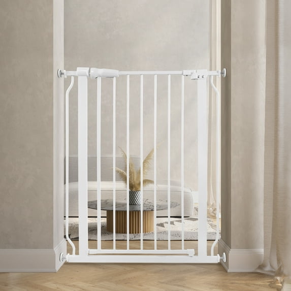 GIANNA Easy WalkThru Safety Gate for Doorways and Stairways, Fits 29.1 - 33.8 Inch Openings, With Auto-Close/Hold-Open Features, 30-inch Tall, White