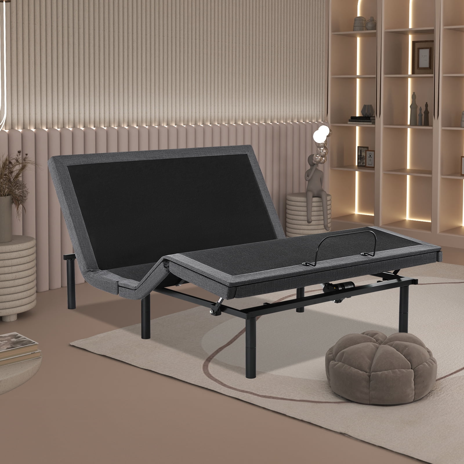 GIANNA Electric Bed Frame, With Wireless Remote, Head and Foot Incline, 2 USB Ports, Twin-XL Size, Black