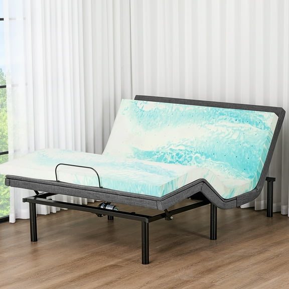 JOINSUN Electric Bed Frame with Remote Control and 2 USB Ports, Individually Tilting Head and Foot, Silent Motor, Twin XL Size