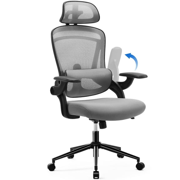 JOINSUN Ergonomic Mesh Office Chair, High Back with Adjustable Lumbar Support, Headrest, Black