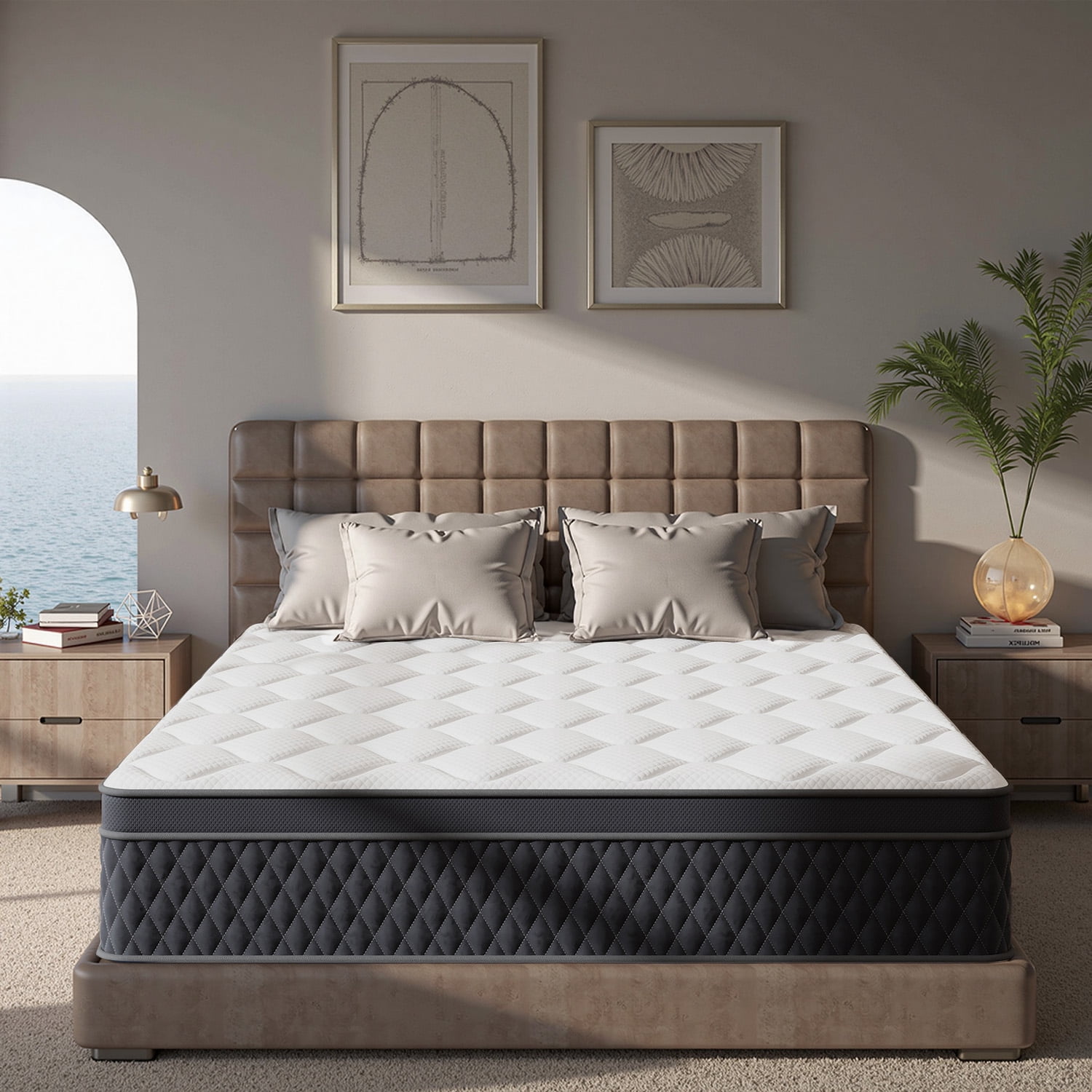 GIANNA Full Size Hybrid Spring Mattress, 12 Inch Medium Firm Mattress with Pocket Coils and Memory Foam, Pressure Relief and Motion Isolation, Breathable and CertiPUR-US Certified