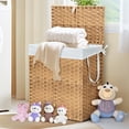 thumbnail image 1 of CONCETTA Laundry Hamper with Removable Liner, 110L Wicker Laundry Basket, Yellow, 1 Count, 1 of 7