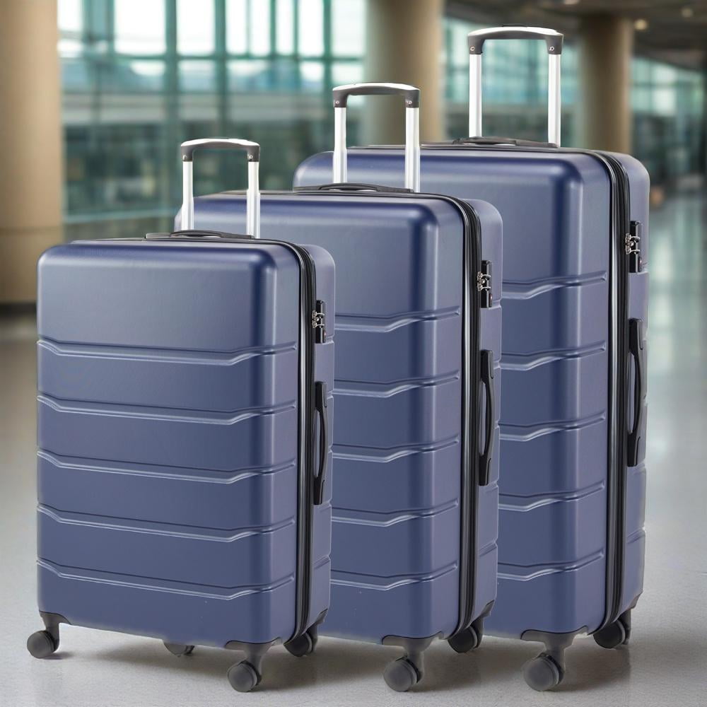 JIOABL Luggage Set of 3 with Spinner Wheels, Hardside Expandable ...