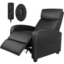GIANNA Massage Recline Chair with Padded Seat and Massage Backrest, Black