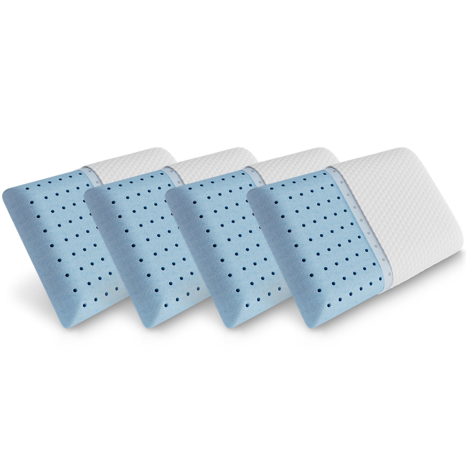GIANNA Memory Foam Pillow for Neck Pain Relief, Ergonomic Design, Hypoallergenic & Breathable, Medium Firm, Machine Washable Pillow Cover, 4 Pack