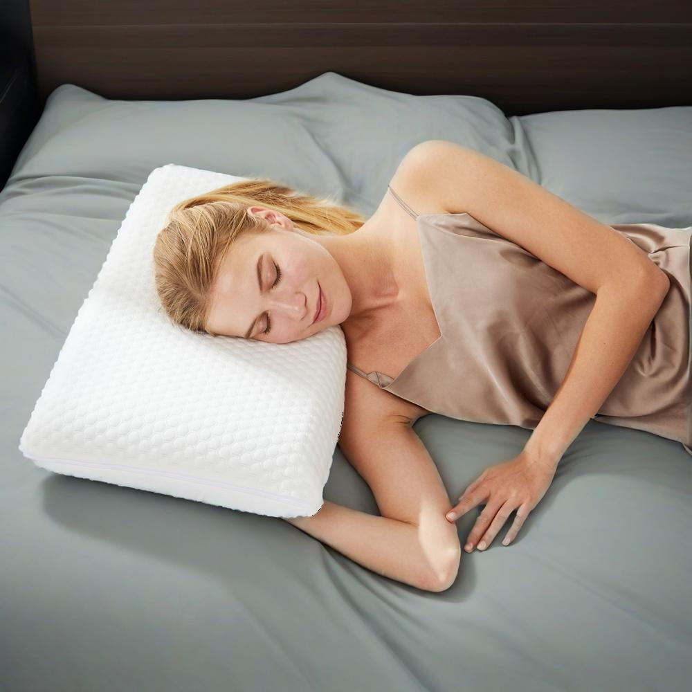 GIANNA Memory Foam Pillow for Sleeping, 24"D x 16"W x 4.7"H, Soft Supportive Hotel Pillow for Bed, Washable Cover