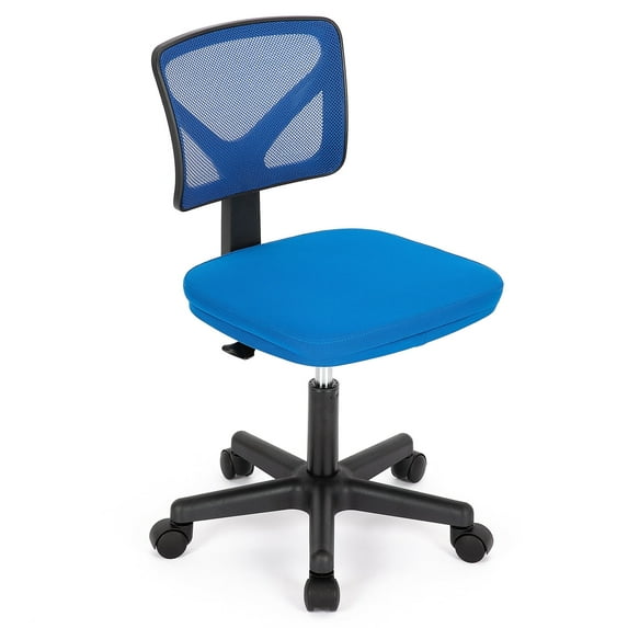 CONCETTA Mesh Office Desk Chair with Ergonomic Low-Back, Armless Design, Rolling Swivel Chair with Wheels, Blue