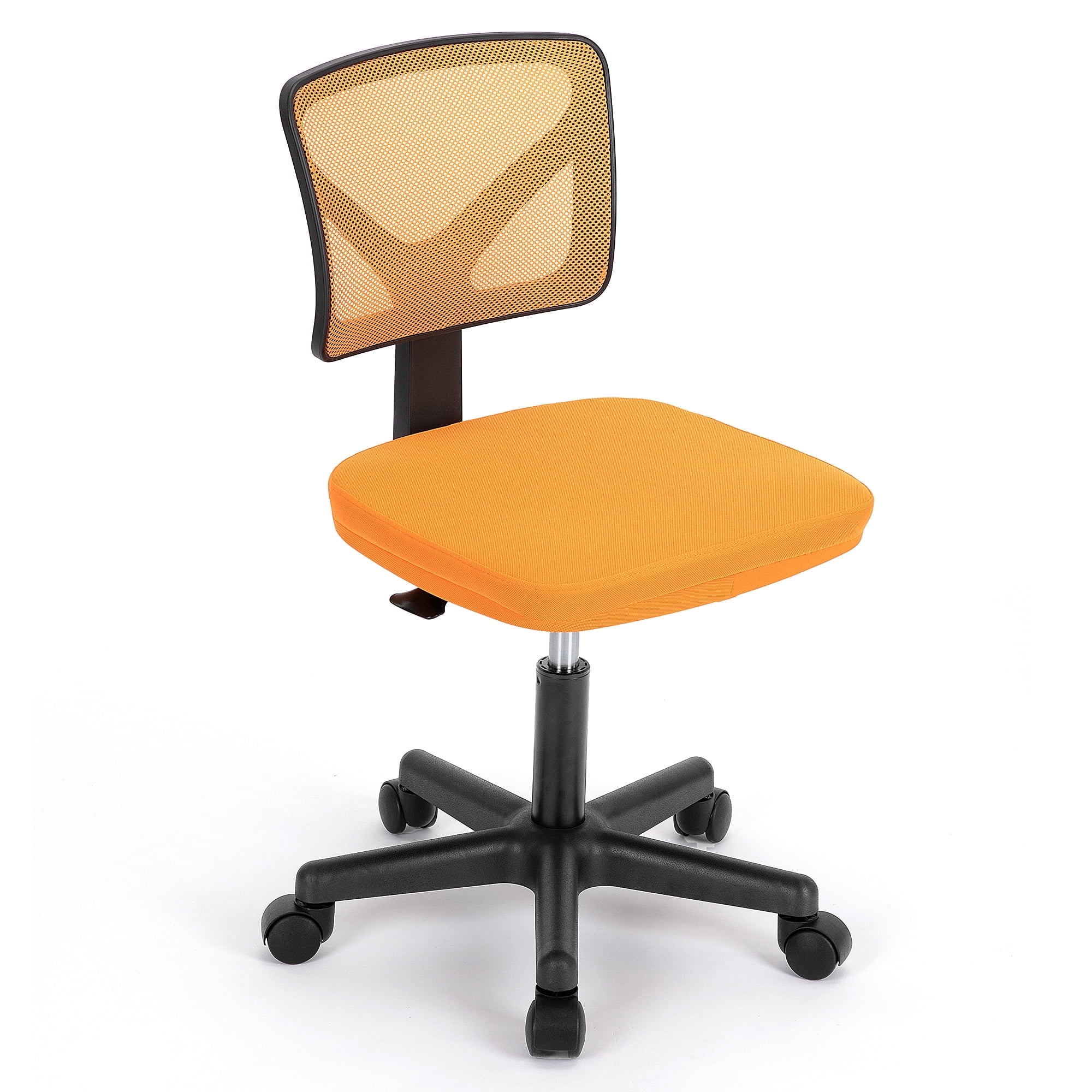CONCETTA Mesh Office Desk Chair with Ergonomic Low-Back, Armless Design, Rolling Swivel Chair with Wheels, Orange