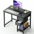 thumbnail image 1 of GIANNA Modern Computer Desk with 2-Tier Storage Drawers, Sturdy Metal Frame, 40" for Home or Office, Black, 1 of 7