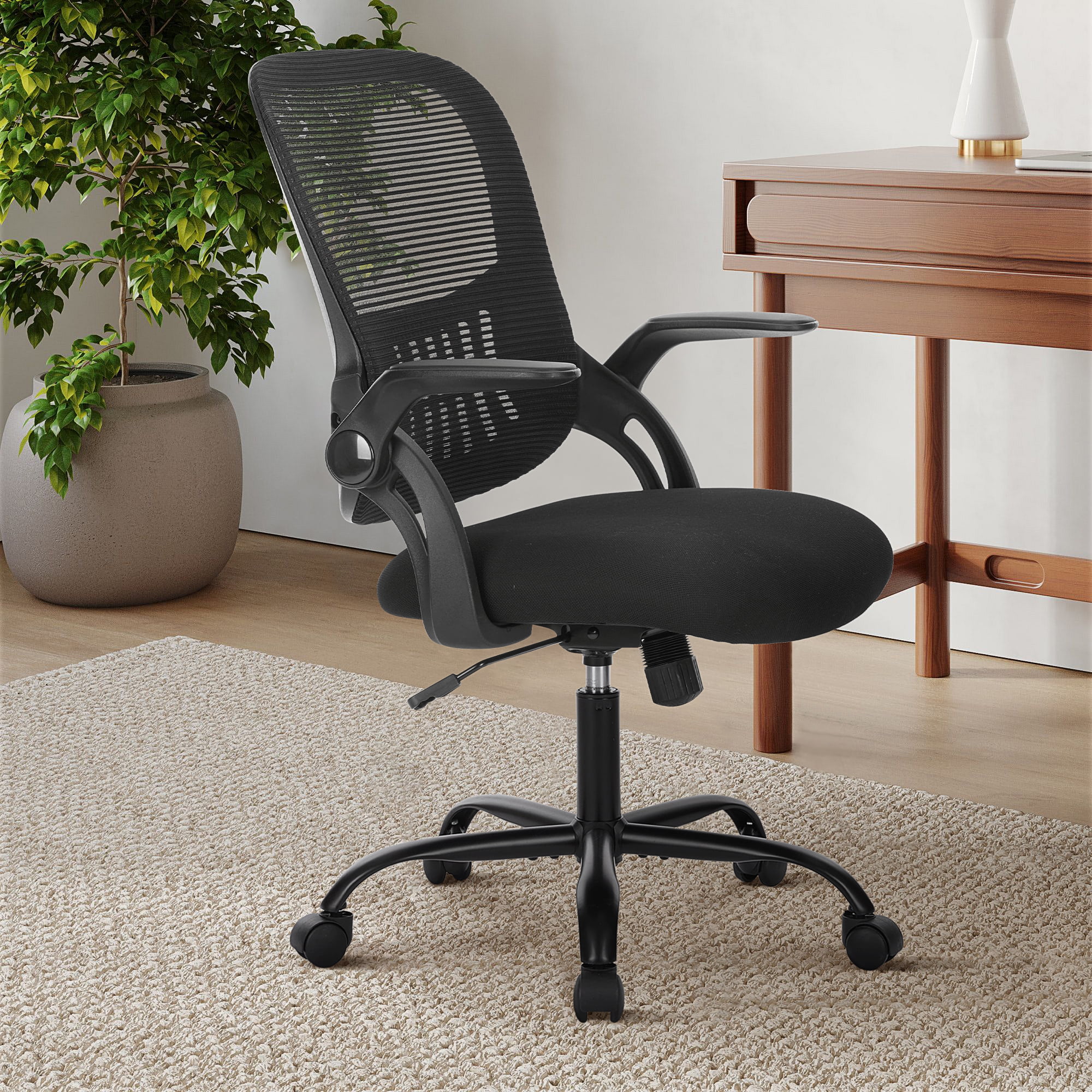 GIANNA Office Chair, Ergonomic Home Mesh Office Desk Chairs, with Adjustable Armrests, Wheels and Mid-Back Task Chair with Lumbar Support， Gray