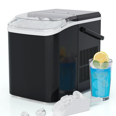 CONCETTA Portable Ice Maker – 26.5 lb/Day, 2 Ice Sizes, Black