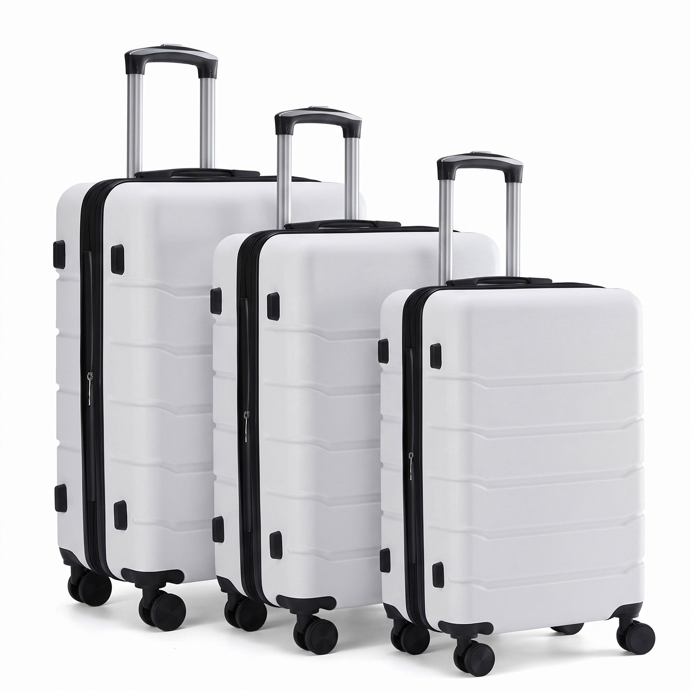 Gianna Set of 3 Hardside Luggage, Expandable Rolling Luggage with