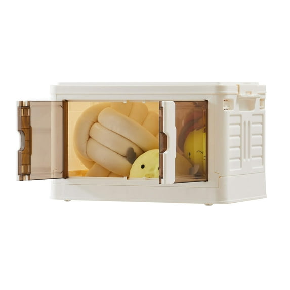 GIANNA Stackable Storage Bins with Lids, 37QT Portable and Lockable Organizer Boxes, With Doors & Wheels, 1-Tier M