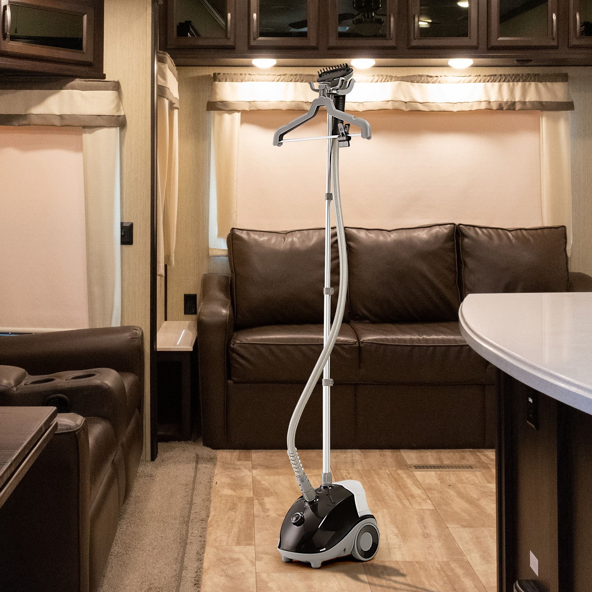 Hapyvergo 1500W Standing Garment Steamer - Heats In 25s, 1.6L Tank, Self-Cleaning, With Board & Hanger
