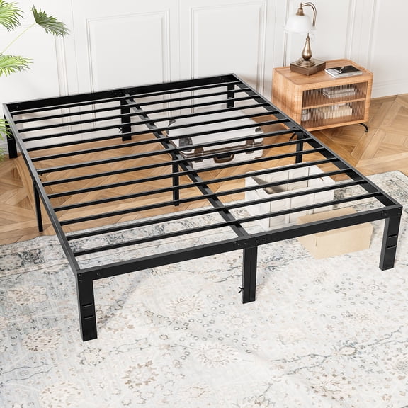Gianna Sturdy Metal Platform Bed Frame - King Size with 14" Under Bed Storage Space, Durable and Easy Assembly