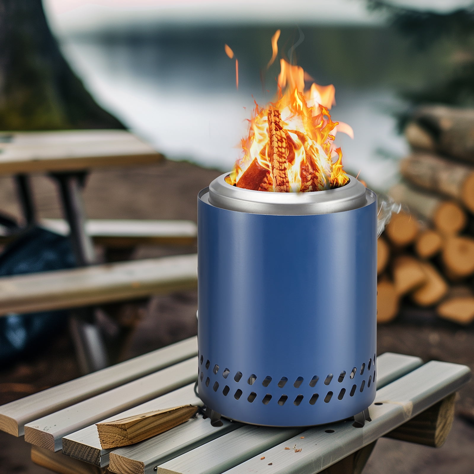 Mini Burn Table GIANNA Tabletop Fire Pit 9.5 x 7.1 in, Low Smoke Camping Stove for ...