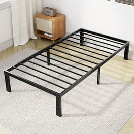 Mainstays Twin XL 14 High Profile Foldable Steel Platform Bed Frame with Storage Space Under Frame No Box Spring Required Black Walmart