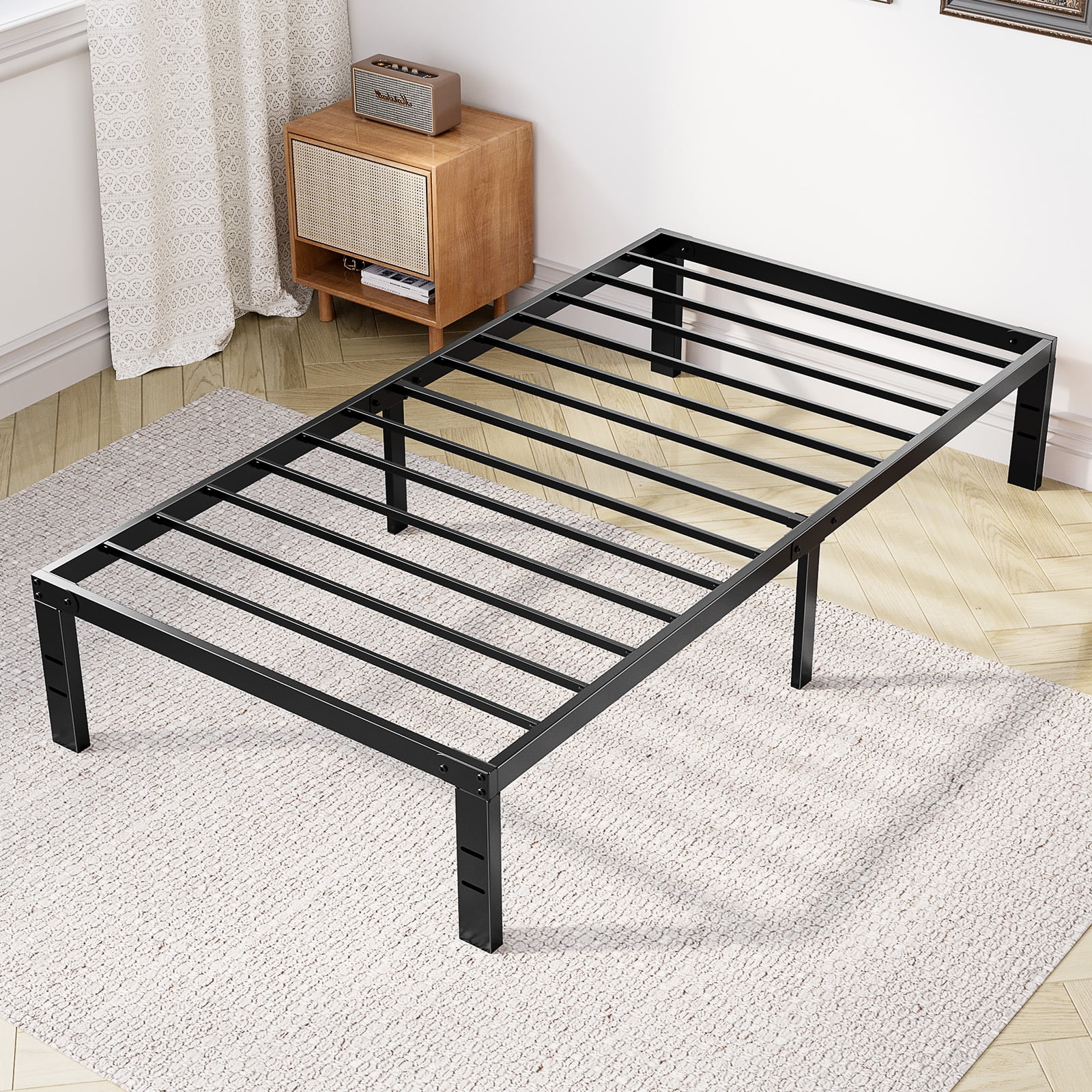 GIANNA Twin Size 14-inch Metal Platform Bed Frame with Under