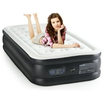 GIANNA Twin Size 18" Air Mattress, Inflatable Bed with Built-in Pump, Quick Setup & Comfortable Support for Home and Travel