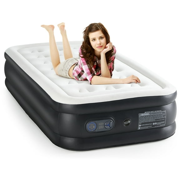GIANNA Twin Size 18" Air Mattress, Inflatable Bed with Built-in Pump, Quick Setup & Comfortable Support for Home and Travel