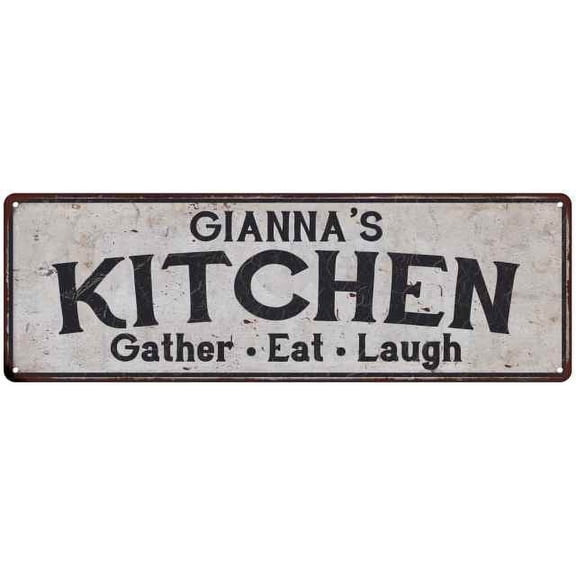 GIANNA's Kitchen Personalized Rustic Chic Decor Gift 6x18 Sign 206180051428