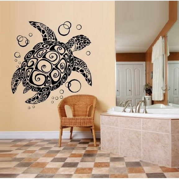 GIANT SEA TURTLE ~ WALL OR WINDOW DECAL 21.5" X 23.5"
