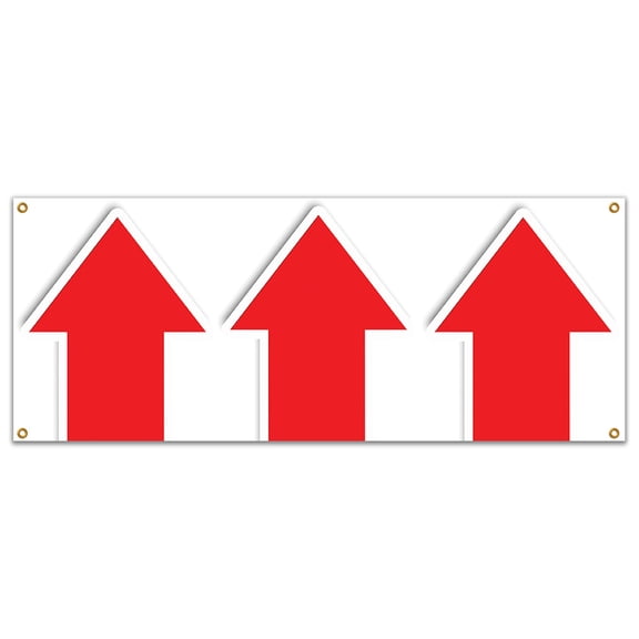 GIANT UP ARROW BANNER SIGN turn here sale follow directions straight