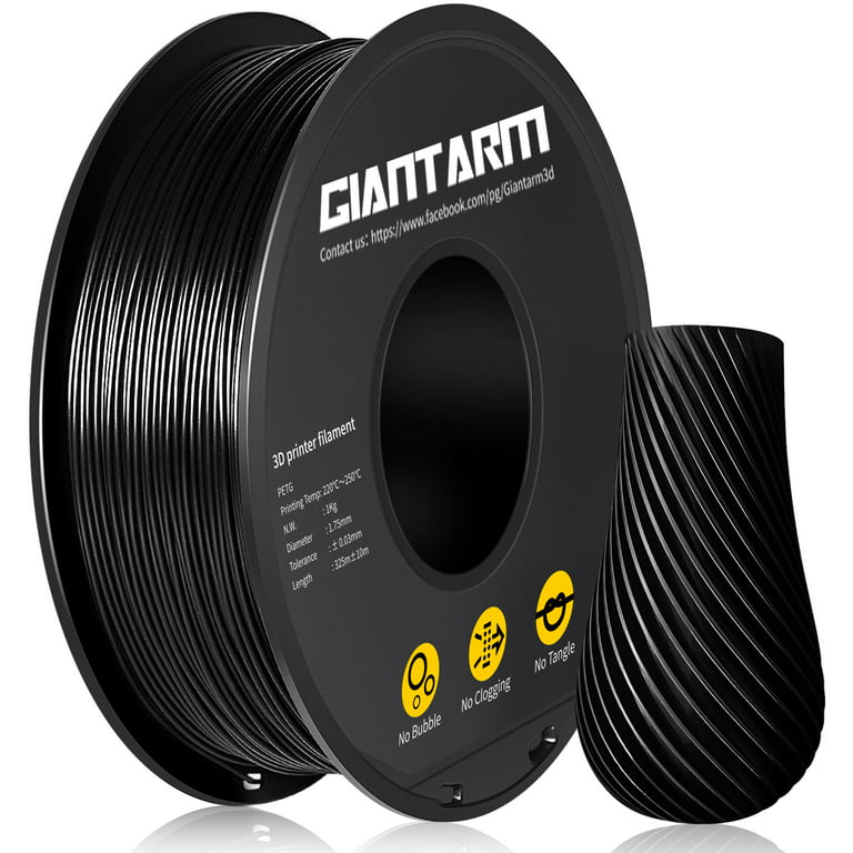 GIANTARM Filament PETG 1,75 mm, Imprimante 3D Filament PETG 1 kg, Précision  Dimensionnelle +/-0,03mm, PETG Blanc