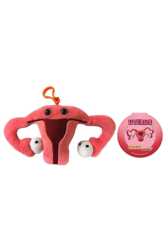 GIANTmicrobes Uterus Plush Keychain  Educational Anatomy Plush with Mini Egg Cells  5 Inch Soft Key Ring