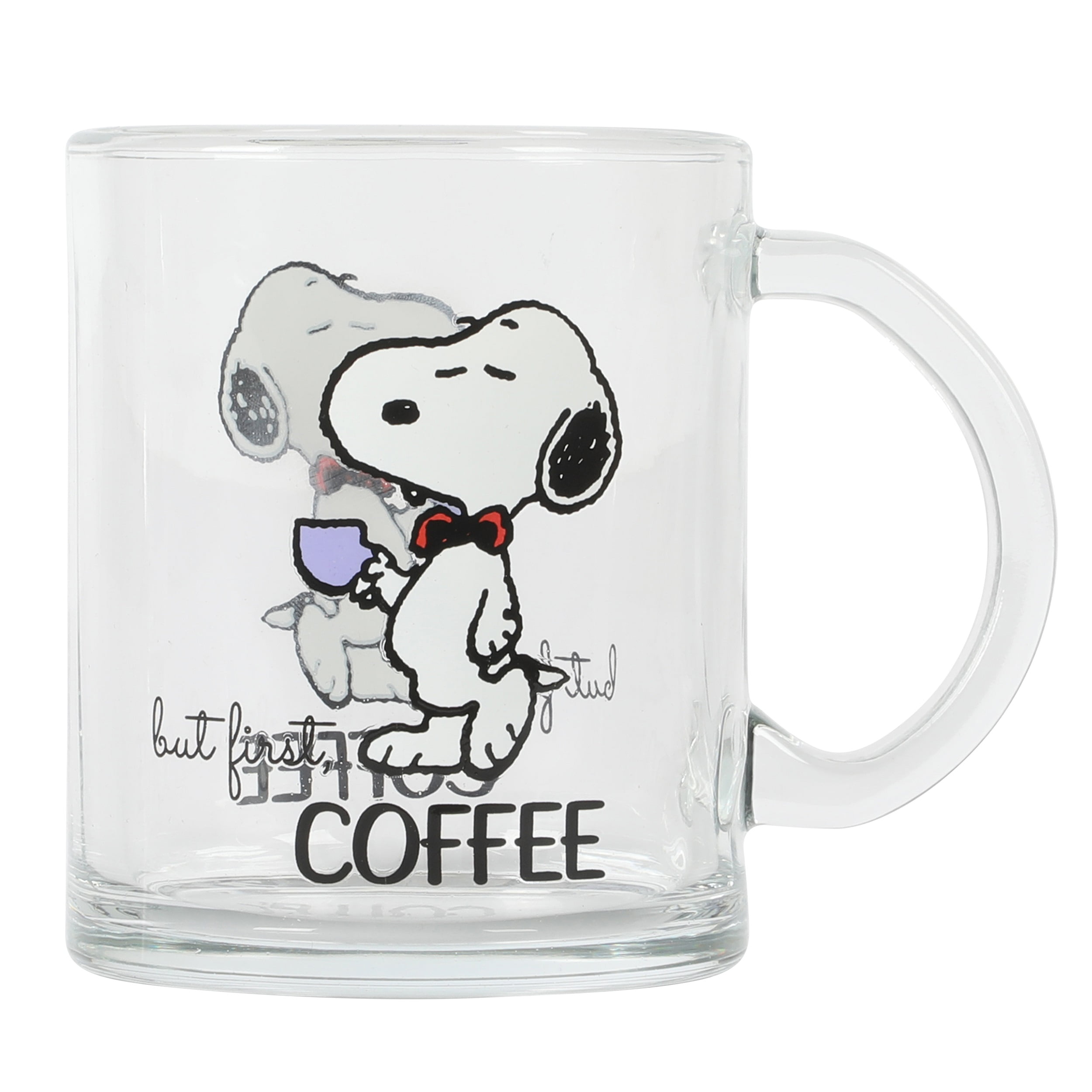 GIBSON HOME GLASS SNOOPY COFFEE MUG
