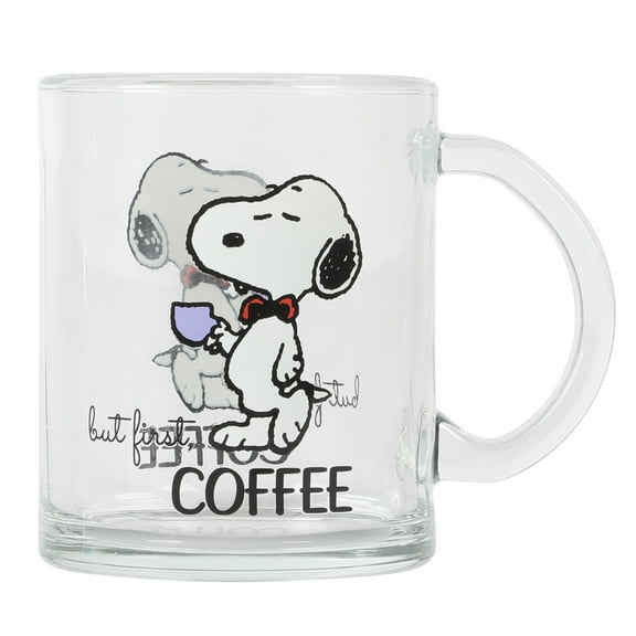 GIBSON HOME GLASS SNOOPY COFFEE MUG