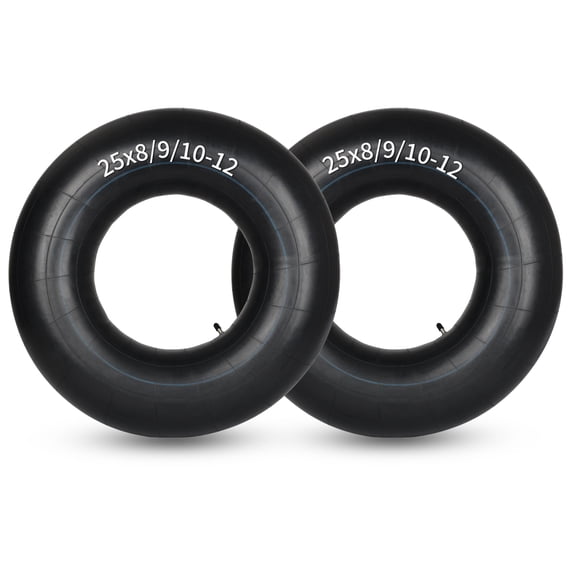 GICOOL 25x8/9/10-12 Butyl Inner Tubes, 2 Pack with TR6 Valve Stem, Heavy-Duty ATV Inner Tubes, Replacement Tubes for Tractors, ATVs, Trailers, Garden Wagons, Golf Carts