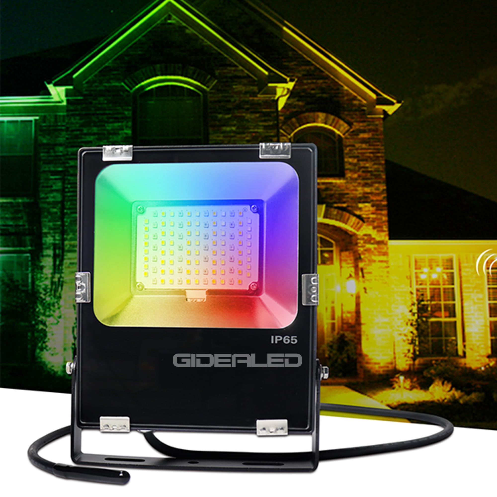 GIDEALED 30W Smart ZigBee LED Flood Light Outdoor RGBWW,ZigBee Hub Required for APP/Alexa Echo Voice Control RGB Color Changing Street Lamps,Garden Road Landscape Lighting