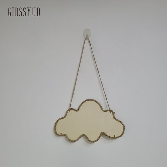 GIDSSYUD Placards of wood Adorable cloud silhouette, blank surface, DIY hanging decorative plaque