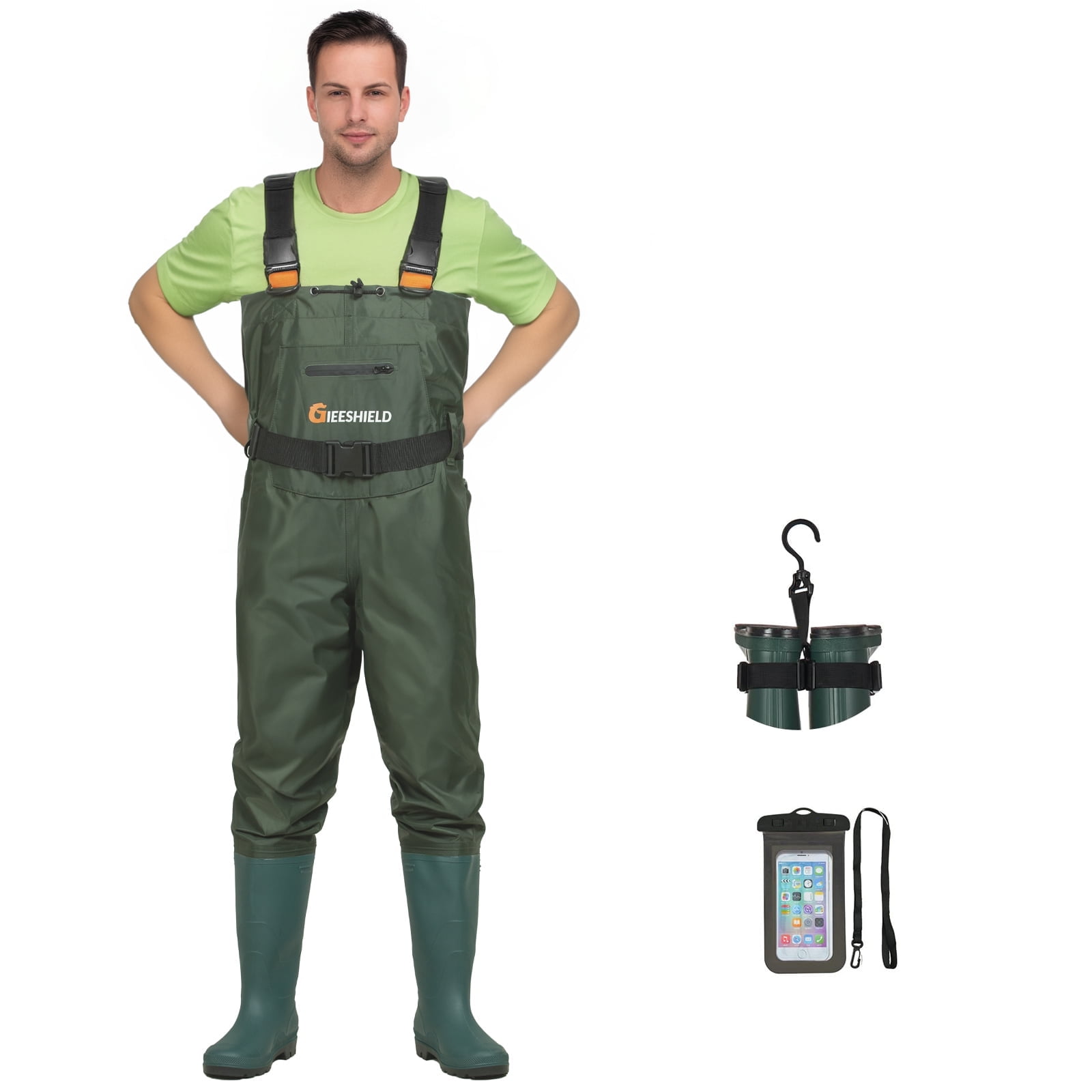 TIDEWE Cuissardes de poitrine 2 plis en nylon/PVC imperméable