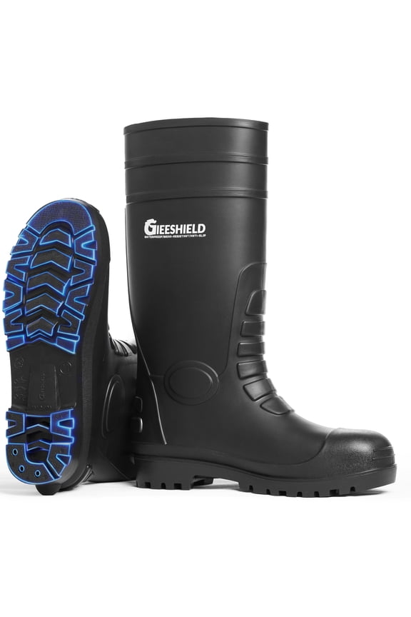 PVC Rain Boots for Men And Women – Waterproof Slip-Resistant Rubber Work Boots, Seamless Durable Tall Knee Boots for Agriculture, Gardening, Fishing, Industrial & Outdoor Work, Size 11