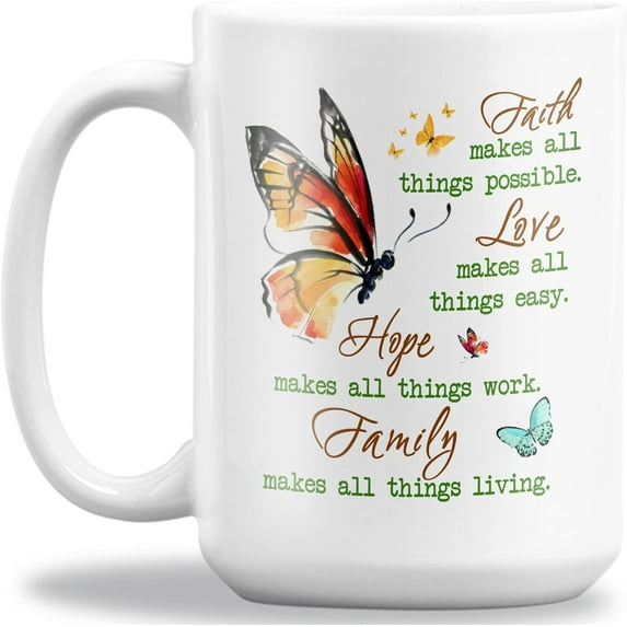 GIFAMI Faith Sunflower Coffee Mugs, Inspiration Religious Mug for Men Women Christian God Jesus Lover, Jesus Religion Gifts (15oz. Color Changing Mug)