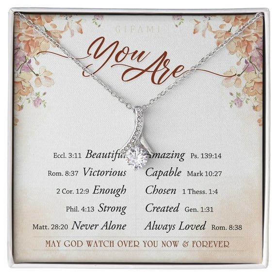 GIFAMI Necklaces Unique Jewelry Gifts for Women Creative Message Cards Mom Sister Friend Mother Daughter Grandma Wife Her Girlfriend (You Are Beautiful, Alluring Beauty Necklace)