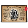thumbnail image 1 of GIFAMI Personalized Nightmare Before Christmas Gifts, Wedding Engagement Halloween Gifts Wall Decor (We're A Team, Unframed 24"x36"), 1 of 4